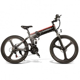 LCLLXB Folding Electric Mountain Bike LCLLXB 26 Inch Fat Tire Electric Bike 48V 350W Motor Snow Electric Bicycle with Speed Mountain Electric Bicycle Pedal Assist Lithium Battery Hydraulic Disc Brake, black