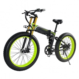 LDGS Folding Electric Mountain Bike LDGS ebike Electric Bike for Adults 1000W Foldable Mountain Electric Bicycle 48V 26 Inch Fat Ebike Foldable 21 speed Motorcycle (Color : Green)