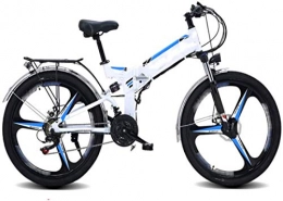 Leifeng Tower Bike Leifeng Tower High-speed 26 inch Folding Electric Bikes Bicycle Mountain, 48V10Ah lithium battery 21 speed Adult Bike GPS positioning Sports Cycling (Color : White)