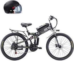 Leifeng Tower Bike Leifeng Tower High-speed 26" Power-Assisted Bicycle Folding, Removable Lithium Battery 48V 8AH, 350W Motor Straddling Easy Compact, Folding Mountain Electric Bike (Color : Black)