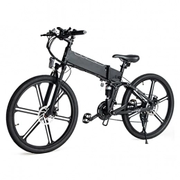 LIU Folding Electric Mountain Bike Liu 500W Electric Bike for Adults Foldable 20 MPH Mountain Electric Bike 21 Speed 48V 10. 4Ah Folding Electric Bicycle (Color : C)