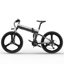 LIU Bike Liu Electric Bike for Adults Foldable 20MPH Electric Bicycle 48V 14.5Ah 400W Folding 26 Inch Electric Mountain Bike (Color : 10.4AH white, Number of speeds : 27)