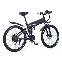 LIU Folding Electric Mountain Bike Liu Foldable Electric Bike 750W, 12.8AH Removable 48V Ebike Battery, 21 Speed, 26'' Tire Electric Bike Folding Ebikes for Adults, E Bikes for Women and Men