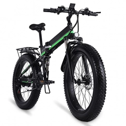 LIUD Folding Electric Mountain Bike LIUD 1000W Folding Electric Bikes for Adults Men 26 Inch Fat Tire Electric Mountain Bikes 25 MPH Electric Bicycle E Bikes (Color : Green)