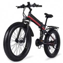 LIUD Folding Electric Mountain Bike LIUD Electric Bikes 1000W 48V Folding Electric Bike for Adults 25 Mph Electric Mountain Bicycle 26 Inch Fat Tire Foldable E Bike (Color : Ren)