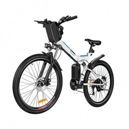 LWL Bike LWL Electric Bikes for Adults Electric Bike for Adults Foldable 250W 26 Inch tire 14 mph 21 Speed Mountain Electric Power 36V 8AH Lithium-Ion Battery Aluminum Alloy Electric Bike (Color : White)