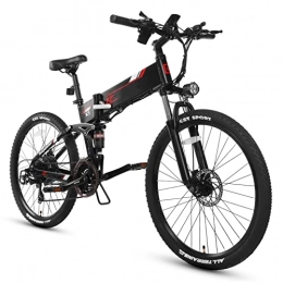 LWL Folding Electric Mountain Bike LWL Electric Bikes for Adults Folding Electric Bikes for Adults 500W 26'' Electric Mountain Bike 32 Km / H Speed 35-40km Mileage Range E-Bike 7-Speed Gears Commuter Bicycle (Color : Black)