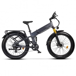 LYUN Bike LYUN Foldable Electric Bike Fat Tire 750w Ebike 26 * 4.0inch Fat Tire Folding Electric Bike for Adults 48v 14ah Lithium Battery Full Suspension Electric Bicycle (Color : Matte Grey)