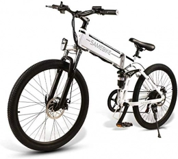 min min Folding Electric Mountain Bike min min Bike, Electric Bike for Adults 26" Folding E-Bike, E-MTB, E-Mountainbike 48V 10.4Ah 350W Mountain Bike 21-Level Shift Assisted (Color : 4.8V / 10.4Ah / White) (Color : 4.8v / 10.4ah / White)