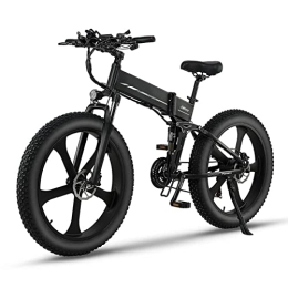 Electric oven Bike Mountain Folding EBike 26"Fat Tire Bike 1000W Ebike 48V 12.8AH Lithium Battery 31MPH Electric Dirt Bike Electric Bicycle Electric Cars Vehicles for Adults (Color : 1000W)