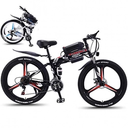 MRSDBTL Bike MRSDBTL 26'' Electric Bike Foldable Mountain Bicycle for Adults 36V 350W 13AH Removable Lithium-Ion Battery E-Bike Fat Tire Double Disc Brakes LED Light, Black