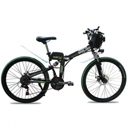 Oito Folding Electric Mountain Bike Oito Electric Mountain Bike Bicycle Foldaway Lithium Battery Carbon Steel Frame LED Light Mechanical Disc Brake Intelligent Brushless Toothed Motor, Black, 36V10AH350W