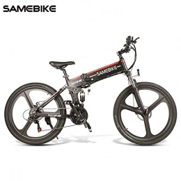 OUXI Folding Electric Mountain Bike OUXI Adults LO26 Moped Electric Bike 26 Inch Smart Folding E-bike 48V 10.4AH 350W Motor Mountain Bicycle For Men (Black)