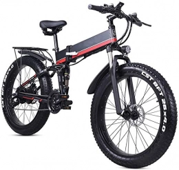 PARTAS Bike PARTAS Sightseeing / Commuting Tool - Adult Folding Electric Bike, 4.0 Oversized Tires 26 Inch 48V / 12.8AH / 1000W Off Road Mountain Bike Three Riding Modes Battery Bicycle (Color : Black)