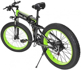 PARTAS Bike PARTAS Travel Convenience A Healthy Trip Adult Folding Electric Mountain Bike, 48V / 8Ah / 350W Lithium Ion Batterysnow Bike, 26" Electric Bicycle, For Outdoor Cycling Exercise (Color : Black Green)