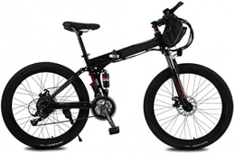 PARTAS Bike PARTAS Travel Convenience A Healthy Trip Electric Mountain Bike With A Bag, 250W 26'' Electric Bicycle With Removable 36V 12 AH Lithium-Ion Battery, 21 Speed Shifter (Color : Black)