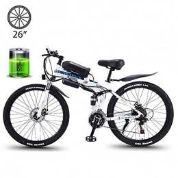 Qinmo Folding Electric Mountain Bike Qinmo Electric bicycle, 26'' Electric Mountain Bike 350W E-Bike 36V 13AH Lithium-Ion Battery LED Headlight 21 Speed MTB for Adults Urban Commute(Blue)