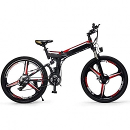 Qinmo Folding Electric Mountain Bike Qinmo Electric bicycle Folding E-Bike, 26 Inch Electric Mountain Bike, with Super Magnesium Alloy 3 Spokes Integrated Wheel, Premium Full Suspension And Shimano 24 Speed Gear