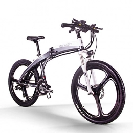 QIXUN Folding Electric Mountain Bike QIXUN RT-880 36v 250w 9.6Ah Electric 26inch Foldable Ebike e-bike bicycle folding e electric bike (white-gray)