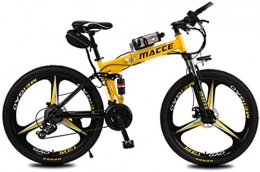 RDJM Folding Electric Mountain Bike RDJM Ebikes Electric Bike Electric Mountain Bike Foldable Ebike 26 Inch Tires Folding Electric Bike 250W Watt Motor 21 Speeds Electric Bike (Color : Yellow)