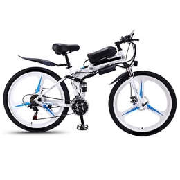 She Charm Bike She Charm 26 Inch Electric Folding Bike Moped Electric Mountain Bike 36V 13AH 350W Bicycle 3 Modes for Adults, White