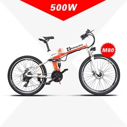 Shengmilo Folding Electric Mountain Bike Shengmilo 500w / 350w Electric mountain bike 12.8ah Mens ebike Folding mtb bicycle Shimano 21speeds (orange 500w)