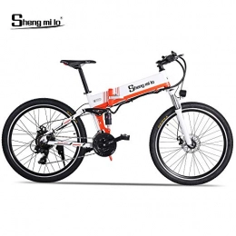 Shengmilo Folding Electric Mountain Bike Shengmilo M80 500w Electric Mountain Bike, 26 Inch Folding E-bike, 48V 13Ah Full Suspension and Shimano 21 Speed