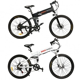 Shock Wheelz Bike Shock Wheelz Electric Bike - E-Bike Top Speed 15.5mph (25KM / H) Electric Mountain Bike 26 Inch Wheel Foldable Bicycle with LCD Screen High Range Lithium 250W Battery (White)