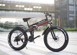 Skyzzie Bike Skyzzie Electric Mountain Bike Folding E-bike 1000W Electric Bicycle with Removable 48V 12.8AH Lithium-Ion Battery, 26" Off-Road Wheels Premium Full Suspension and Shimano 21 Speed Gear