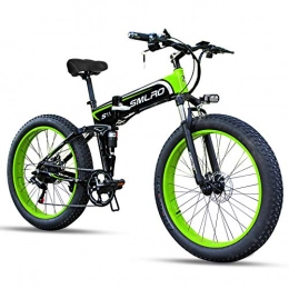 SMLRO Bike SMLRO 26''Folding Electric Bikes for Adults, Electric Mountain Bikes, Aluminum Alloy Fat Tire E-bikes Bicycles All Terrain, 350W / 500W / 1000w 48V 13Ah Removable Lithium-Ion Battery with 3 Riding Modes