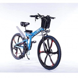 SMLRO Bike SMLRO MX300 Foldable Electric Bicycle 26-inch Integrated Wheels, 500w 48v 15ah Lithium Battery Electric Bicycle 27 Speed Electric Mountain Bike (blue)