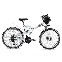 suyanouz Bike Suyanouz 21 Speed Electric Bike Folding Electric Mountain Bicycle Adults Electric Bicycles 24 And 26Inch Lithium Battery Electric Bike, 26Inch White