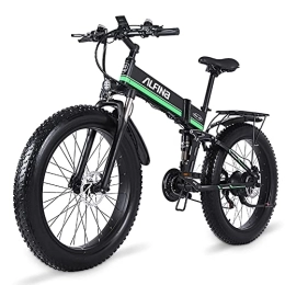 VLFINA Folding Electric Mountain Bike VLFINA Dual Hydraulic Disc Mountain Ebike, 48V*12.8Ah Removable Batteries, 26 * 4.0 Inch Fat Tire, Foldable Electric Bike for Adults