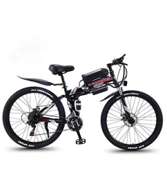WJSW Bike WJSW Adult Folding Electric Mountain Bike, 350W Snow Bikes, Removable 36V 10AH Lithium-Ion Battery for, Premium Full Suspension 26 Inch Electric Bicycle