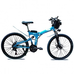 WXDP Folding Electric Mountain Bike WXDP Self-propelled Folding Electric Mountain Bike, 350W / 500W 8-15Ah 26 Inch Fashion Urban Electric Bike Portable Disc Brake Suitable for Men Women City Commuting, Blue, 36V15AH350W