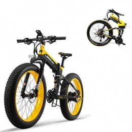 XTD Bike XTD Upgrade 500w 48V Electric Mountain Bicycle- 26inch Fat Tire E-Bike Beach Cruiser Mens Sports Electric Bicycle MTB Dirtbike- Full Suspension Lithium Battery E-MTByellow A