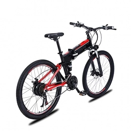 YIZHIYA Bike YIZHIYA Electric Bike, 27.5" Folding Adults Electric Mountain Bicycle, 21 Speed E-bike, Double shock absorption system, 3 Working Modes, Outdoor Cycling Travel Commuting E-Bike, Black red, 48V 500W 9AH