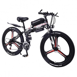 YSHUAI Folding Electric Mountain Bike YSHUAI 26 '' Collapsible Electric Bike, Electric Bicycles Magnesium Alloy Professional 21 / 27 Speed, Lithium Battery Lcd Meter, 350W36V10AH All-Terrain Mountain Bike, Red, 21 speed