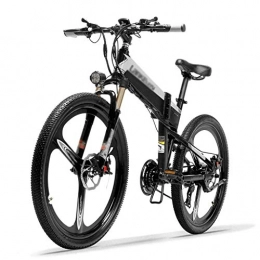 AA-folding electric bicycle Folding Electric Mountain Bike ZDDOZXC XT600 26'' Folding Ebike 400W 12.8Ah Removable Battery 21 Speed Mountain Bike 5 Level Pedal Assist Lockable Suspension Fork