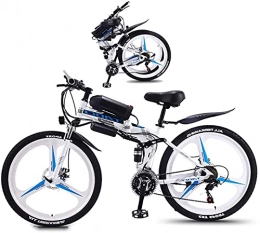 ZJZ Folding Electric Mountain Bike ZJZ Bikes, Folding Electric Mountain Bike 26 Inch Fat Tire bike 350W Motor, Full Suspension And 21 Speed Gears with LCD Backlight 3 Riding Modes for Adult And Teens