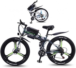 ZJZ Folding Electric Mountain Bike ZJZ Electric Bike Folding Electric Mountain 350W Foldaway Sport City Assisted Electric Bicycle with 26" Super Lightweight Magnesium Alloy Integrated Wheel, Full Suspension And 21 Speed Gears