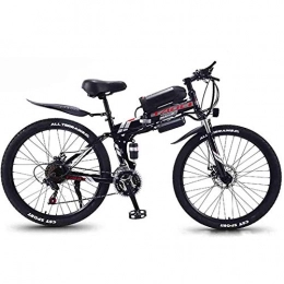 ZKLNB Folding Electric Mountain Bike ZKLNB Adult Electric Mountain Bikes, Male And Female Foldable Mountain Bikes, 360W 36V 8 / 10 / 13AH Mountain Bikes / Commuter Electric Bikes, Large Lithium Battery Electric Bikes, Black, 13Ah