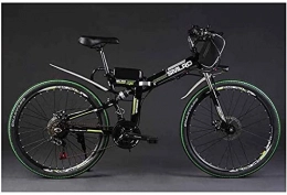 ZMHVOL Folding Electric Mountain Bike ZMHVOL Ebikes, Electric Bicycle Folding Lithium Battery Mountain Electric Bicycle Adult Transportation Auxiliary 48V Battery Car ZDWN (Color : Green, Size : 48V10AH)