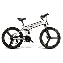 ZWHDS Folding Electric Mountain Bike ZWHDS 26 Inch Foldable E-Bike-48V 10AH Mountain Bike Electric Bike 350W Motor Electric Bike Bicicletta Elettrica 35km / h (Color : White)