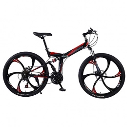 Allround Helmets Bike 24 * 26 Inch Suspension MTB Bike, Adults Men and Women Folding Mountain Bike High carbon steel soft tail shock absorber frame Mechanical disc brake 21 * 24 * 27 Speed C, 24in21Speed