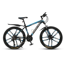 LLF Bike 24Inches 21 / 24 / 27 / 30-speed Folding Variable-speed Mountain Bike, Men Women Universal Bicycles, Adult Off-road Mountain Bike, Double Shock-absorbing 10 Knife Wheels Student M(Size:21 speed, Color:Blue)