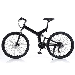 RainWeel Folding Mountain Bike 26"" Folding Bike Mountain Bike Folding Bike 21 Speed Bicycle For Outdoor Cycling, Front and Rear Brakes, Disc Brakes, Adjustable Seat Height 80-95cm