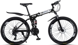 DPCXZ Bike 26 Inches Folding Bike, 21-Speed Spoke Wheel Full Suspension Mountain Bicycle with Dual Disc Brake Mountain Bike for Adult Men &Amp; Women Black, 26 inches