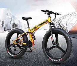 Abrahmliy Folding Mountain Bike Abrahmliy Folding Mountain Bike Bicycle for Adults Full Suspension High Carbon Steel Frame MTB Bikes with Magnesium Alloy Wheels Double Disc Brake-Orange_24 inch 21 speed