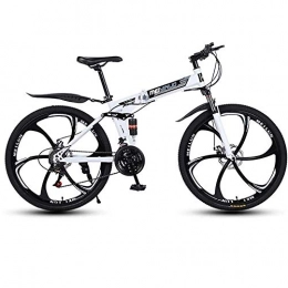 Amimilili Bike Adult 26 Inch Mountain Bike, Double Disc Brake Bicycles, Aluminum Alloy Wheels, Man Woman General Purpose, White, 21 speed